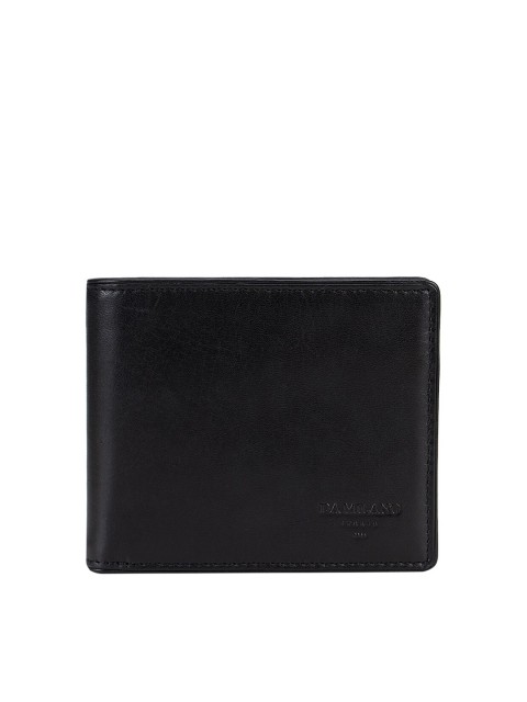 

Da Milano Men Black Solid Leather Three Fold Wallet