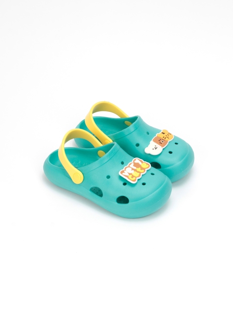

Lil Lollipop Unisex Kids Sea Green & Yellow Clogs Sandals