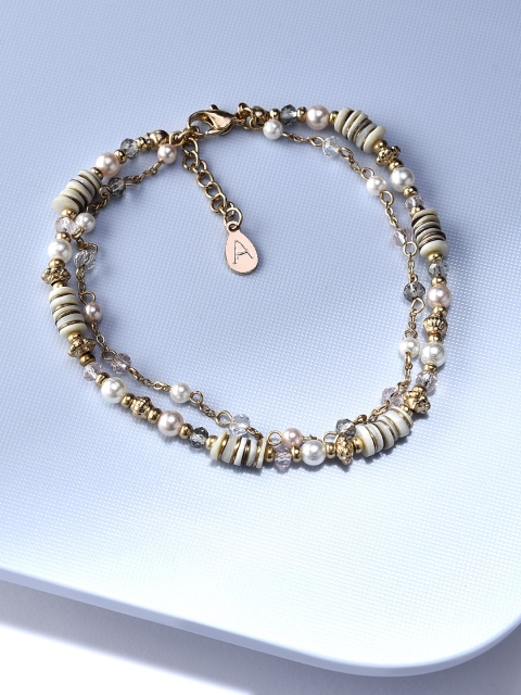 

Accessorize Women Pink & Gold-Toned Charm Anklet
