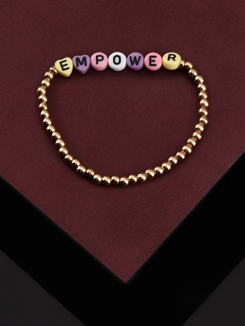 

Accessorize Women Gold Typography Stretch Bracelet