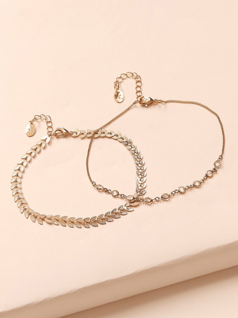 

Accessorize Women Set of 2 Gold-Plated Anklets
