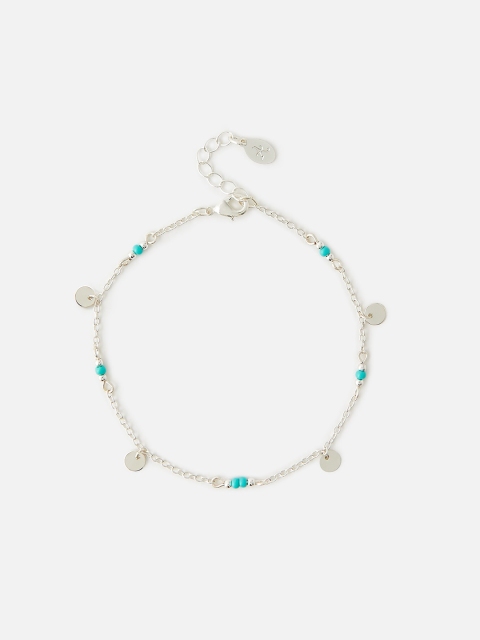 

Accessorize Women Silver & Blue Gold-Plated Anklet