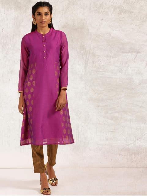 

Anouk Women Magenta Printed A-Line Kurta