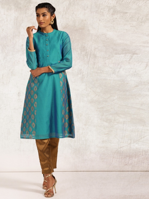 

Anouk Women Blue Printed A-Line Kurta