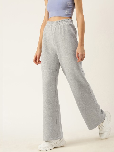 

FOREVER 21 Women Grey Melange Solid Regular Trousers