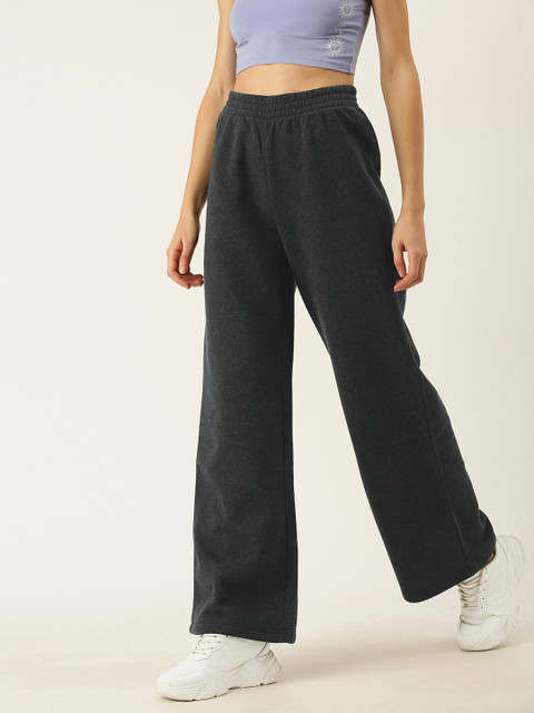 

FOREVER 21 Women Charcoal Grey Solid Regular Trousers