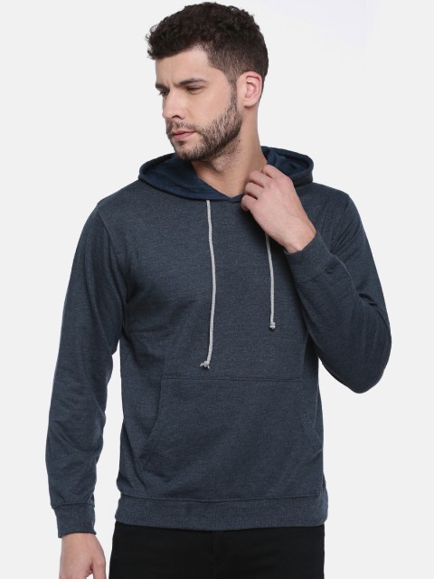

American Crew Men Navy Blue Solid Hooded Sweatshirt