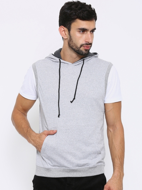 

American Crew Grey Melange Sleeveless Hooded Sweatshirt