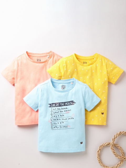 

Ed-a-Mamma Boys Pack of 3 Printed T-shirts, Peach