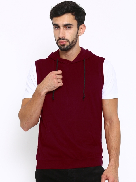 

American Crew Maroon Hooded Sleeveless Sweatshirt