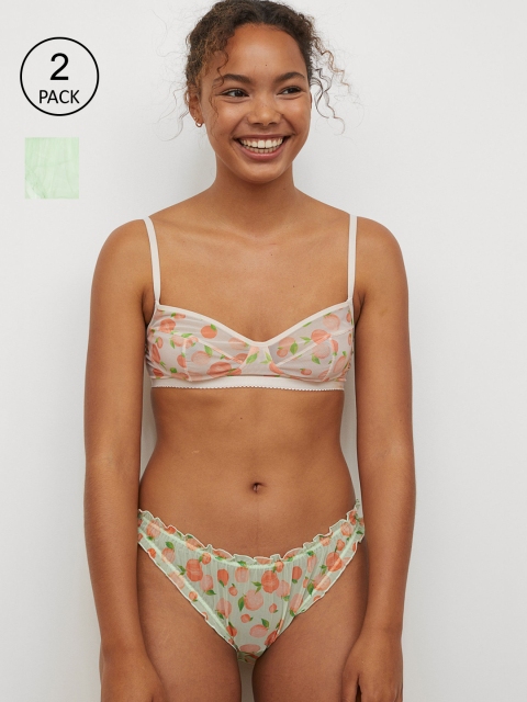 

H&M 2-Pack Mesh Bikini Briefs 0980790004, Green