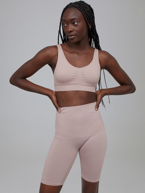 

H&M Pink Seamless Firm Shaping Super High Waist Bikers 0878916004