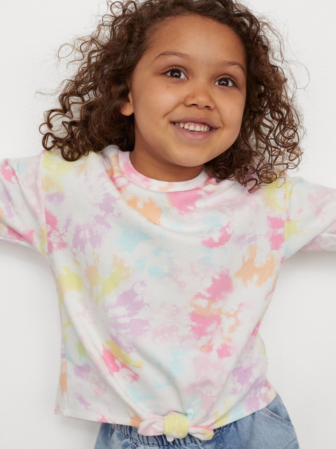 

H&M Girls Multi Coloured Tie-Detail Boxy Sweatshirt