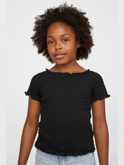 

H&M Girls Black Smocked top