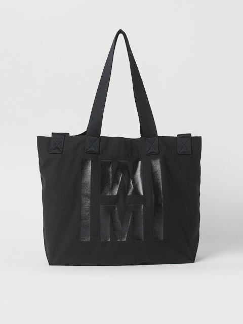 

H&M Black Solid Large Canvas Shopper