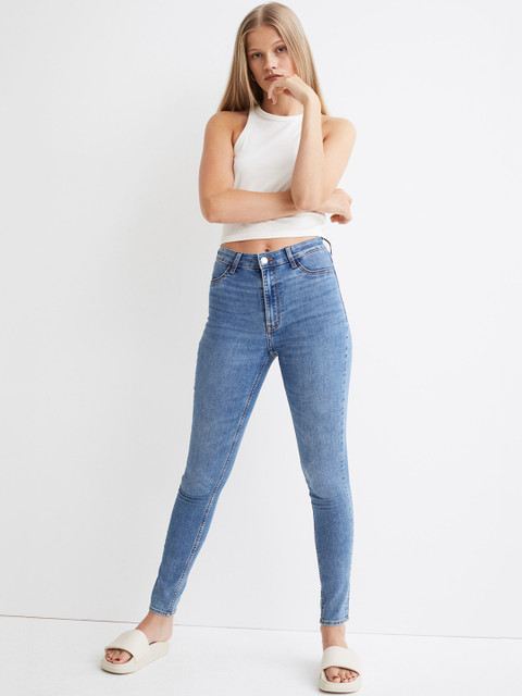 

H&M Women Blue Washed Super Skinny High Jeans