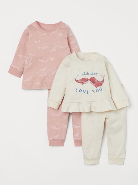 

H&M Girls Pack Of 2 Cotton Clothing Set, White
