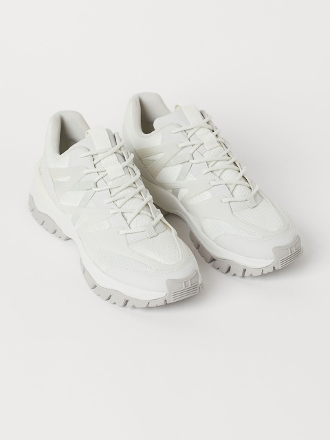 

H&M Men White Solid Mesh Trainers