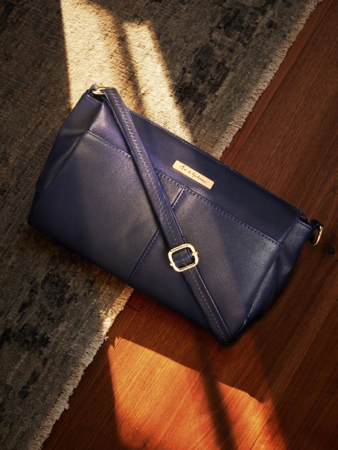 

Mast & Harbour Navy Blue Solid Sling Bag