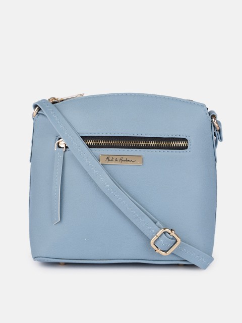 

Mast & Harbour Blue Solid Synthetic Leather Small Structured Sling Bag