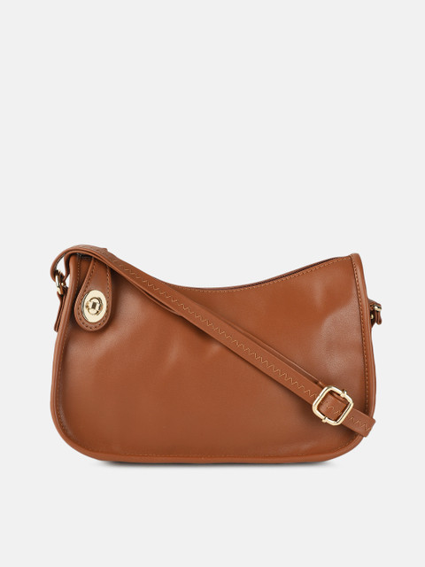 

Mast & Harbour Brown Solid Synthetic Leather Regular Structured Sling Bag