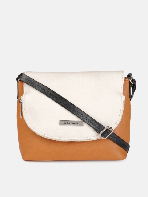 

Mast & Harbour Brown & White Colourblocked Structured Sling Bag