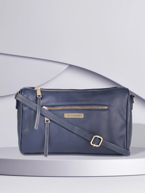 

Mast & Harbour Navy Blue Solid Sling Bag