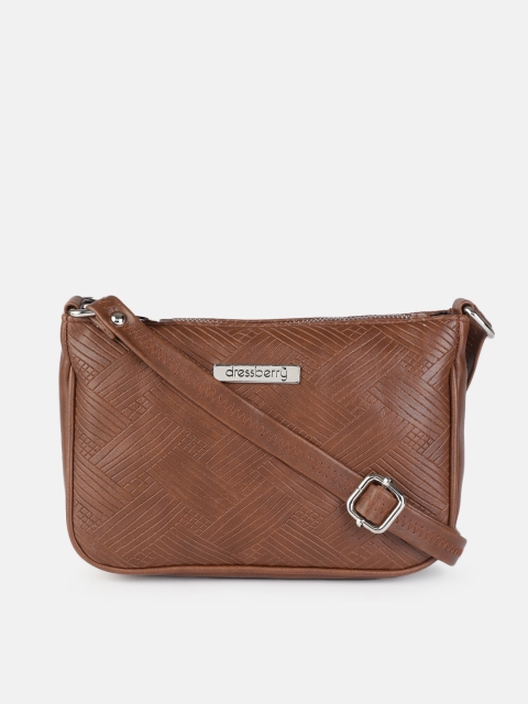 

DressBerry Brown Checked Structured Sling Bag