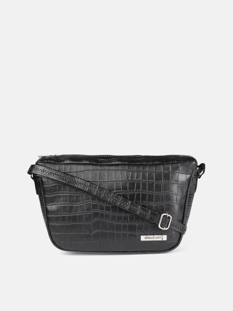 

DressBerry Women Black Textured Sling Bag