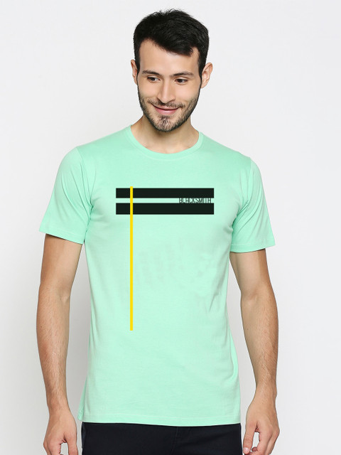 

Blacksmith Men Green Pure Cotton Typography Printed Pure Cotton T-shirt