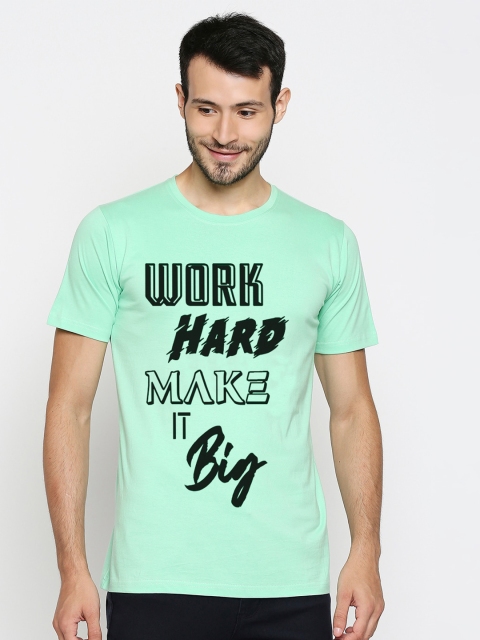 

Blacksmith Men Green Typography Printed Cotton Pure Cotton T-shirt