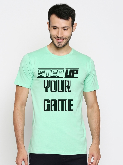 

Blacksmith Men Green Typography Printed Pure Cotton T-shirt