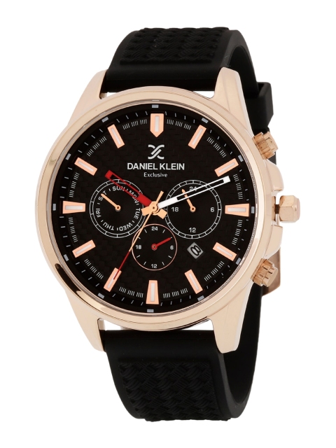 

Daniel Klein Men Black Dial & Black Straps Date Aperture Analogue Watch DK.1.12807-3
