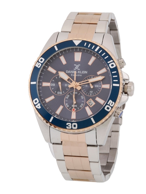 

Daniel Klein Men Blue Dial & Gold Toned Straps Analogue Watch - DK.1.12836-5