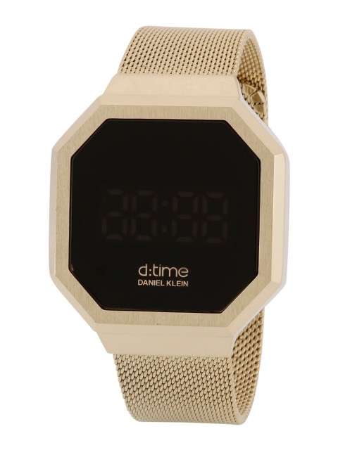 

Daniel Klein Men Black Dial & Gold-Plated Bracelet Style Straps Digital Watch