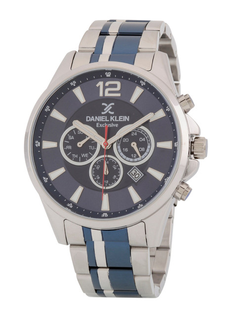

Daniel Klein Men Blue Dial & Steel Toned Stainless Straps Analogue Watch-DK.1.12839-6
