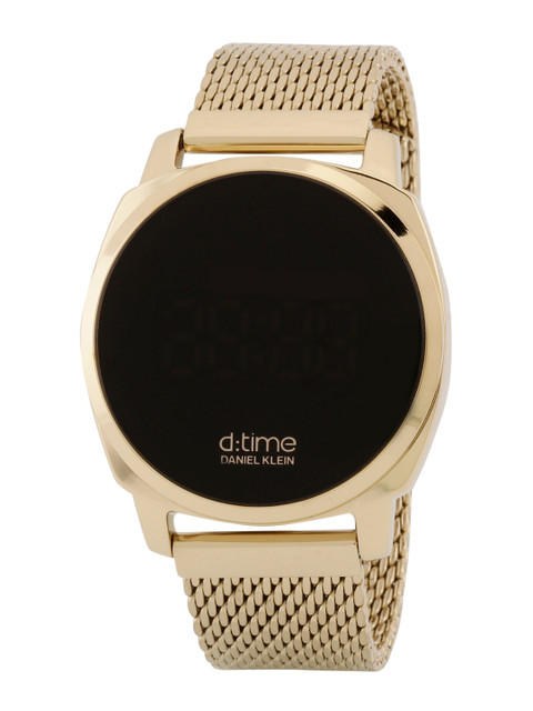 

Daniel Klein Men Black Dial & Rose Gold Toned Bracelet Style Straps Digital Watch