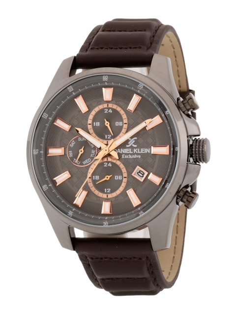 

Daniel Klein Men Grey Dial & Brown Leather Straps Analogue Watch DK.1.12811-4