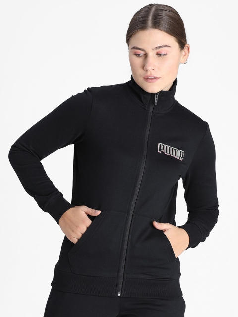 

Puma Women Black Solid Sporty Jacket With Zip Detailing