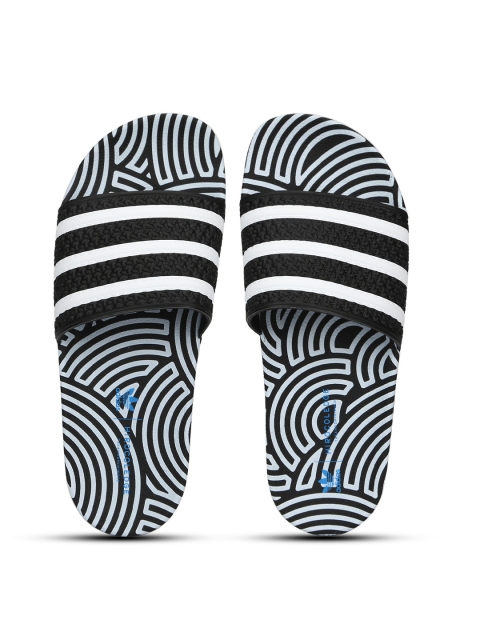 

ADIDAS Originals Men Black & White Striped Sliders