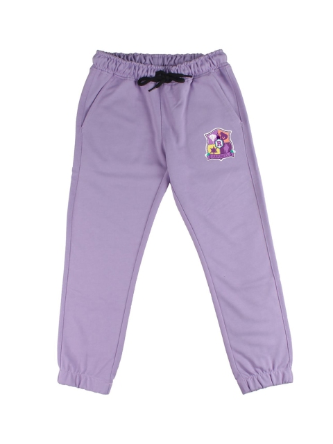 

Disney by Wear Your Mind Girls Purple Solid Pure Cotton Joggers