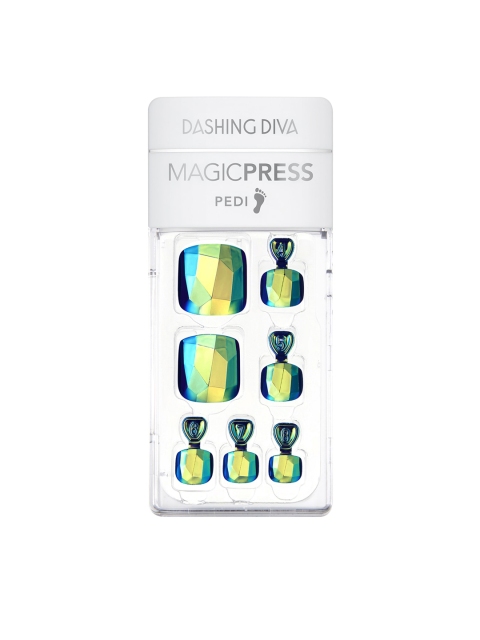 

Dashing Diva MAGICPRESS Teal Green Gem Nails