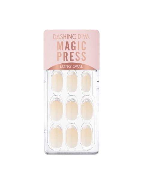 

Dashing Diva MAGICPRESS Wedding Ring Nails, Cream