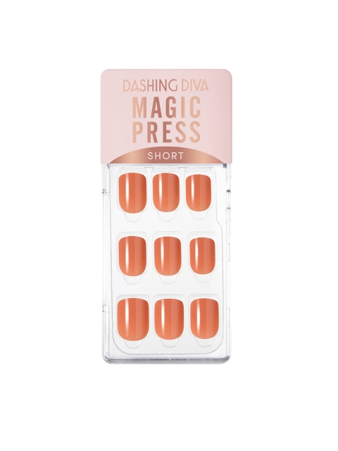 

Dashing Diva MAGICPRESS Orange Ochre Nails