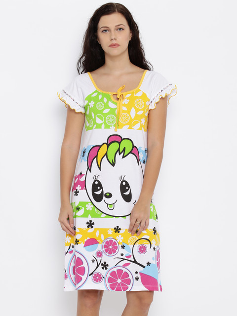 

Red Rose White Printed Nightdress