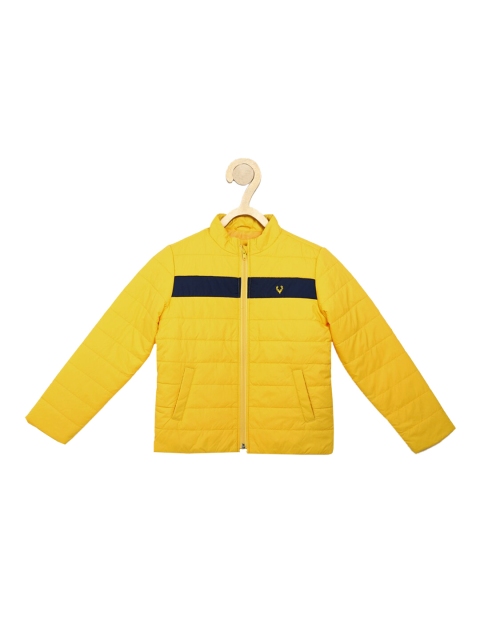 

Allen Solly Junior Boys Yellow Colourblocked Quilted Jacket