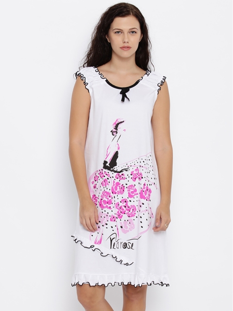 

Red Rose White Printed Nightdress