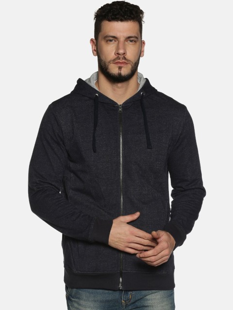 

Soul Space Men Navy Blue Organic Cotton Hooded Sweatshirt
