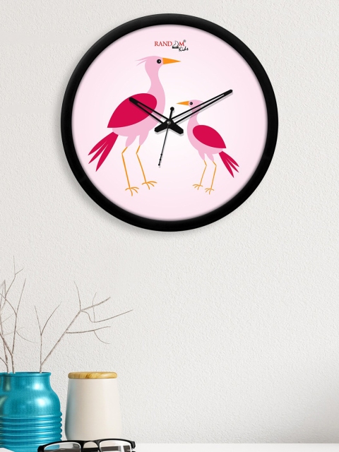 

RANDOM Black & Pink Printed Contemporary Wall Clock