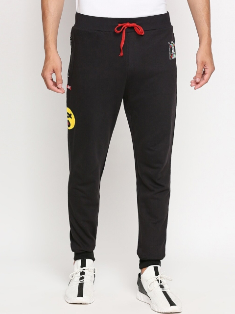 

GULLY Men Black Pure Cotton Slim-Fit Joggers